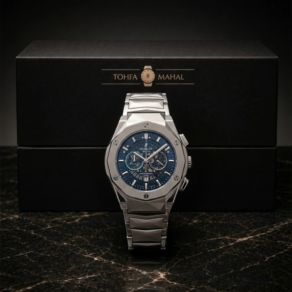 Diamond-Cut Blue Dial
