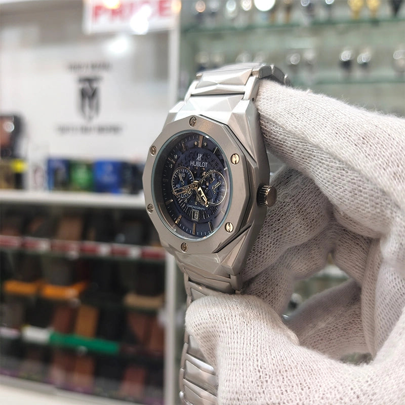 Diamond-Cut Blue Dial