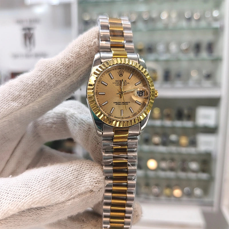 Rlx 2 Tone Golden Fluted Ladies