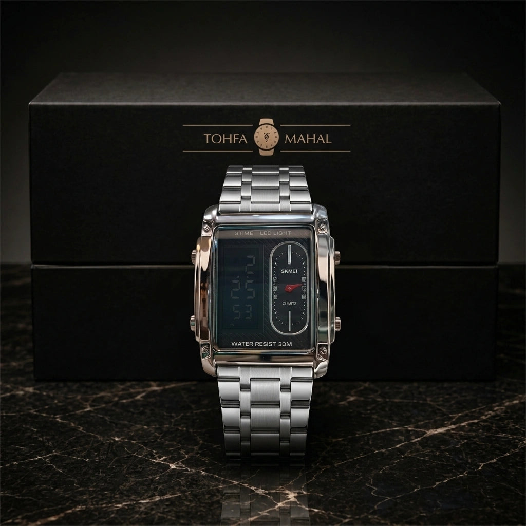Skmi 1868 Dual Time Silver