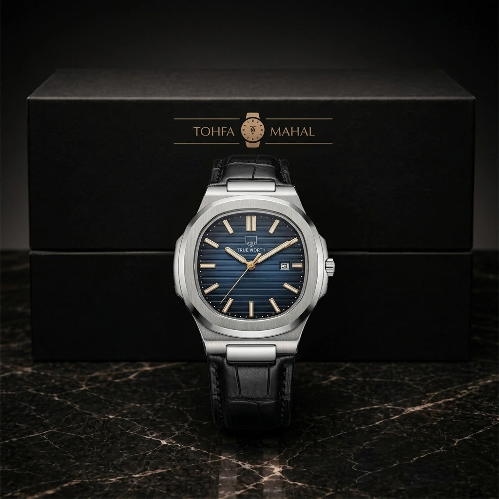 True Worth Black Blue Dial