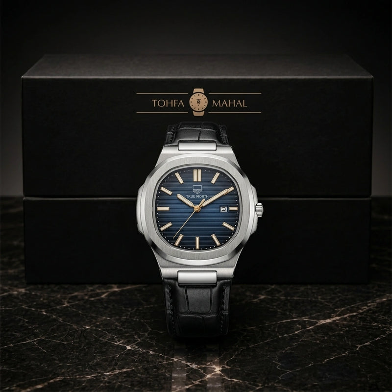 True Worth Black Blue Dial