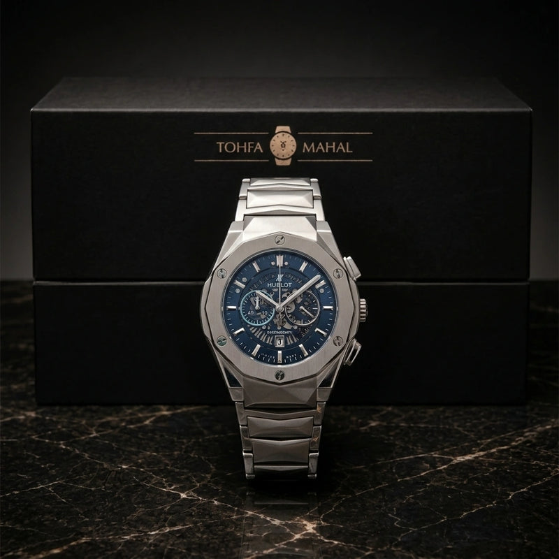 Diamond-Cut Blue Dial