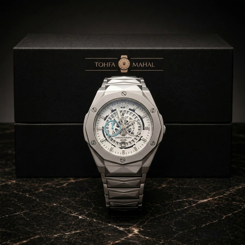 Diamond-Cut  White dial
